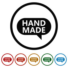 Hand made speech bubble ring icon color set