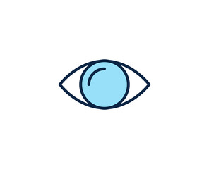 Eye flat icon. Thin line signs for design logo, visit card, etc. Single high-quality outline symbol for web design or mobile app. Marketing outline pictogram.