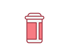 Pills flat icon. Thin line signs for design logo, visit card, etc. Single high-quality outline symbol for web design or mobile app. Medical outline pictogram.