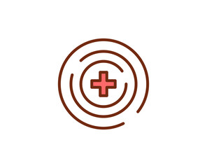 Cross flat icon. Thin line signs for design logo, visit card, etc. Single high-quality outline symbol for web design or mobile app. Medical outline pictogram.