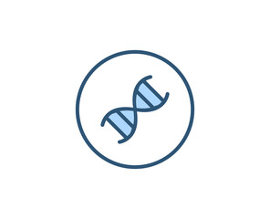 DNA flat icon. Thin line signs for design logo, visit card, etc. Single high-quality outline symbol for web design or mobile app. Medical outline pictogram.