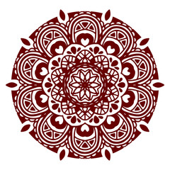 曼陀羅模様のベクターイラスト(塗り)