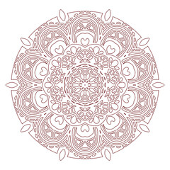 曼陀羅模様のベクターイラスト(線)