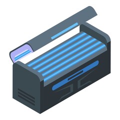 Solarium bed icon. Isometric of Solarium bed vector icon for web design isolated on white background