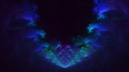 3D rendering abstract multicolor fractal light background