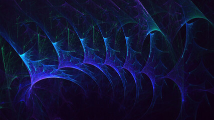 3D rendering abstract multicolor fractal light background