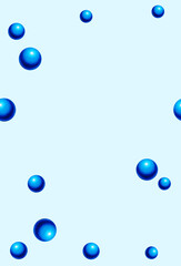 Blue balls background. Colored pencils sphere illustration. Seamless pattern