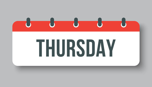 Template icon page calendar, day of week Thursday