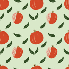 vector seamless patterns with fruits. Trendy hand drawn textures. Modern abstract design for paper, cover, fabric, interior decor and other users.