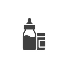 Baby milk bottle vector icon