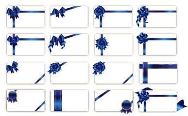 綺麗 青 リボン シンプル ギフトカード セット