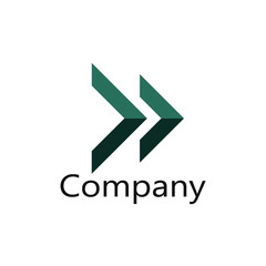 two-way vector image in dark and light green