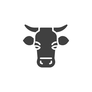 Cow with horns vector icon