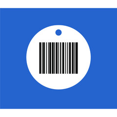 vector image of barcode in white circle