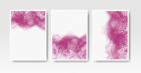 Watercolor wash splash for invitation card template collection