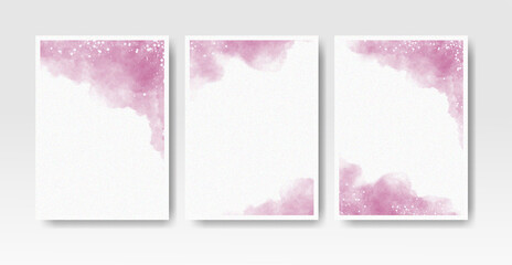 Watercolor wash splash for invitation card template collection