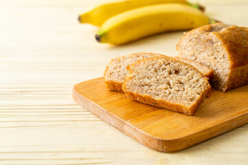 Homemade banana bread sliced