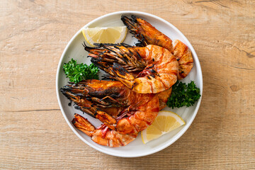 grilled tiger prawns or shrimps