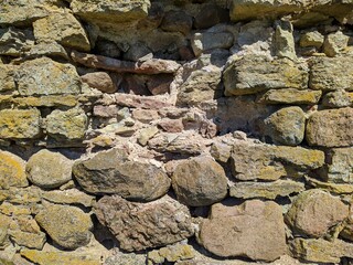texture of the facade of a building made of old stones