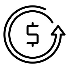 Usd currency icon. Outline Usd currency vector icon for web design isolated on white background