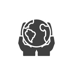 Save the Earth planet vector icon