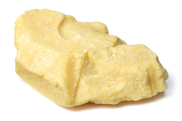 raw cocoa butter isolated on white background