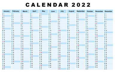 Calendar 2021, daily event planner, vector color illustration