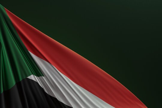 Abstract Sudan Flag 3D Render (3D Artwork)