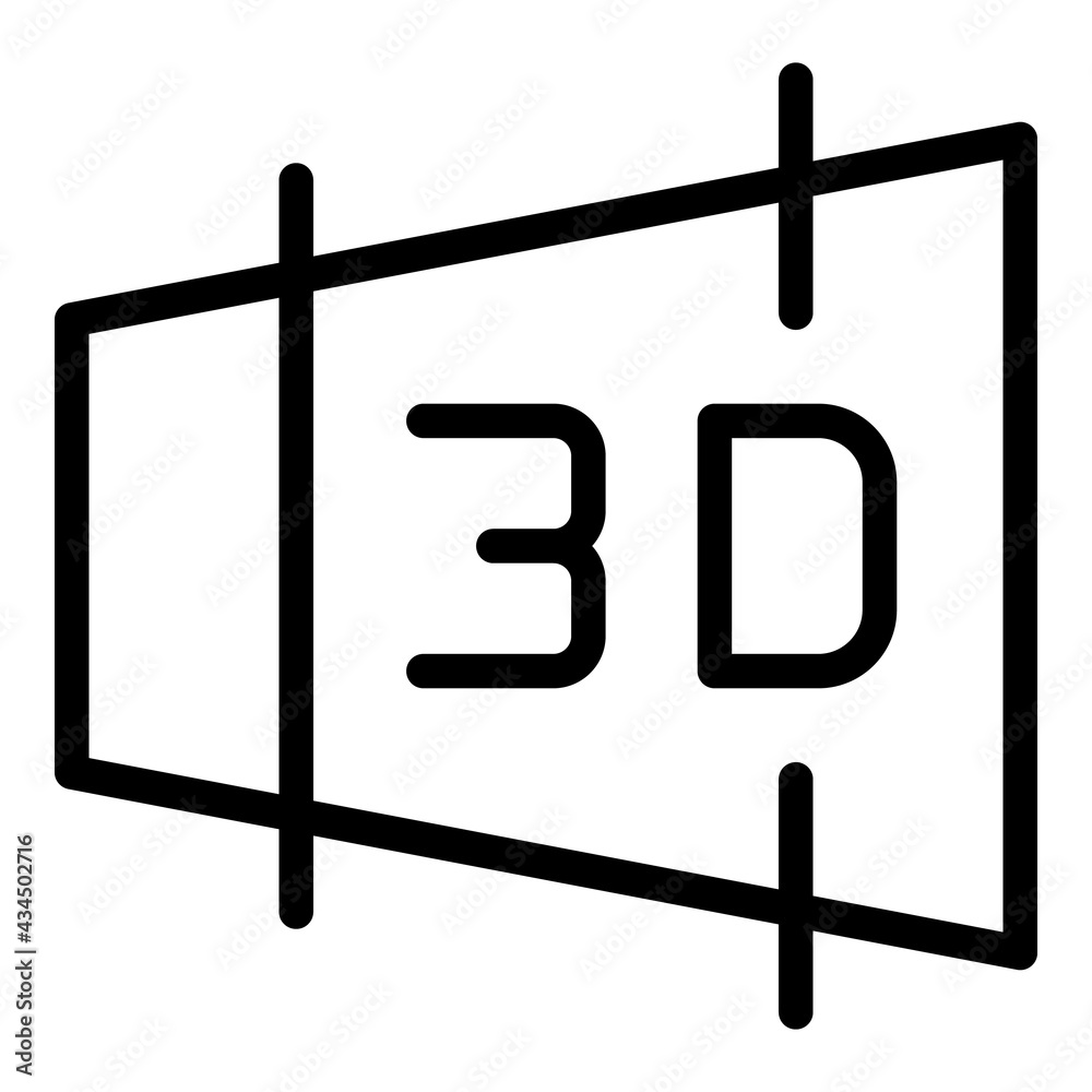 Poster 3d interface icon. outline 3d interface vector icon for web design isolated on white background