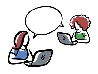 Working woman  sharing knowledge Illustration