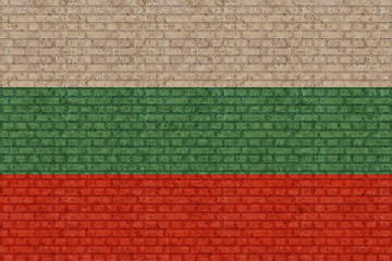 3D Flag of Bulgaria on brick wall