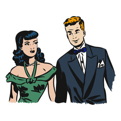 Vector Comic Book View of Characters Facial Expression