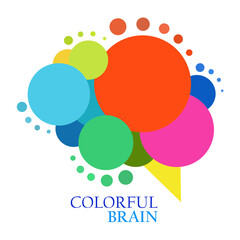 Graphic illustration logo colorful brain 
