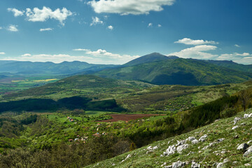 Fototapeta na wymiar Kraishte mountains, Bulgaria, in spring