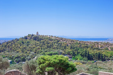 Naklejka premium panorama of Athens from above bright sunny day