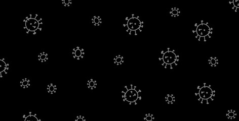 Corona-virus 2019-nCov novel coronavirus concept monochromatic minimal art, Microscopic flu strain close up illustration, with blank copy space 