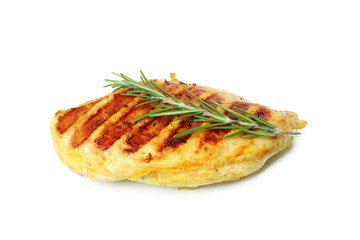 Grilled chicken breast isolated on white background
