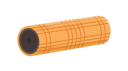 Grid foam roller for workout, back and spine rehabilitation. Roll equipment for home training, aerobics, sports exercises, fitness and working out. Flat vector illustration isolated on white