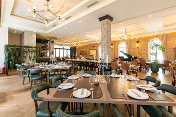 Interior of a modern hotel cafe bar restaurant
