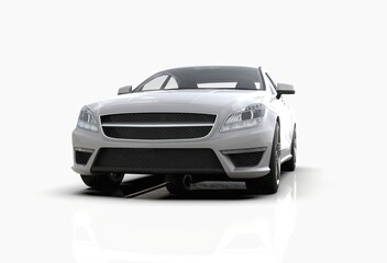Naklejka premium Generic and Brandless Expensive Luxury Car Isolated on White 3d Illustration