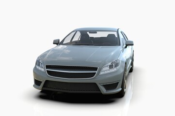 Naklejka premium Generic and Brandless Expensive Luxury Car Isolated on White 3d Illustration