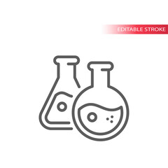 Test tube line vector icon. Lab flask, chemistry symbol.