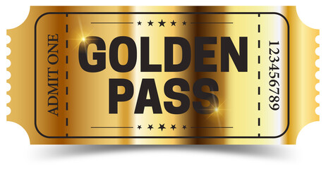 Realistic golden pass - obrazy, fototapety, plakaty