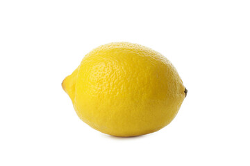 Fresh single lemon isolated on white background