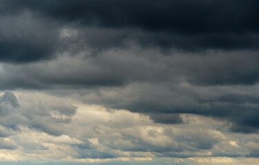 beautiful dark dramatic sky with stormy clouds before the rain