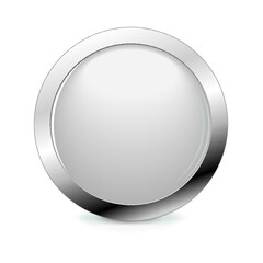 blank round button isolated on a white background