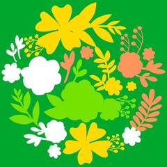 Flower's with leaf's seamless pattern background