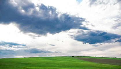 Majestic sunset in the mountains landscape.