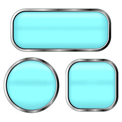 blue buttons set isolated on a white background