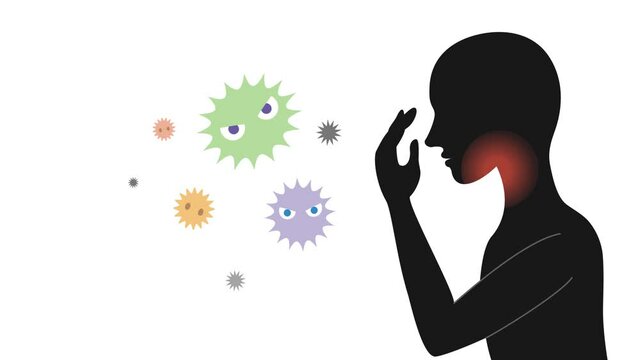 Illustration of a person who has a cold
